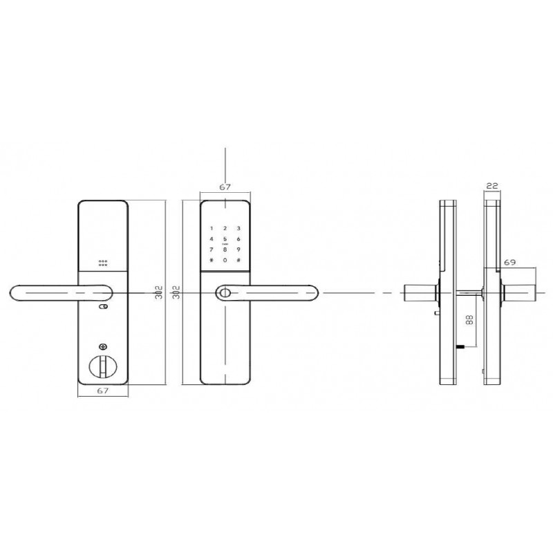 Розумний дверний біометричний замок SEVEN LOCK SL-7779BFW-Т