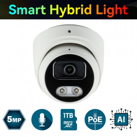 IP-відеокамера 5 Мп SEVEN IP-7215PA-DL white 2,8 мм з розумним подвійним підсвічуванням