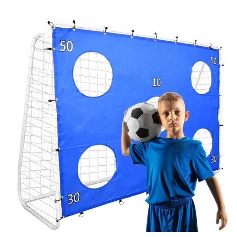 Портативні футбольні ворота з сіткою та мішенню 240х170х85 см Garden Line TIS7420