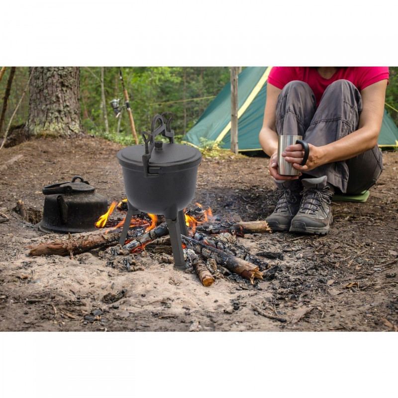 Чугунный котелок Garden Line BBQ3710 8 л Серый