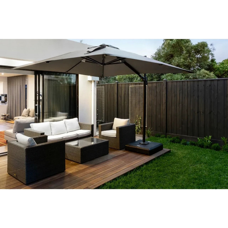 Парасоля садова з нахилом 250 см Garden Line MINI ROMA GAO5378, сіра