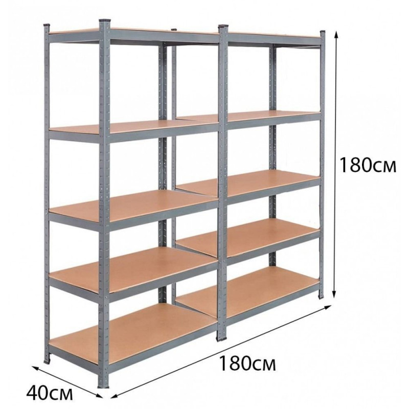 Стелаж складський металевий 180x90x40см плита 4см Вага 29кг 2шт в коробці