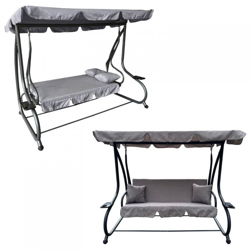 Качели садовые 210x120x170 см Garden Line KRE3095, серая