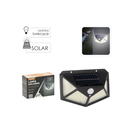 Сонячний настінний ліхтар з датчиком руху 100 LED 13,5x5,5x9,7 смхолодне біле світло  Garden Line SOL6124