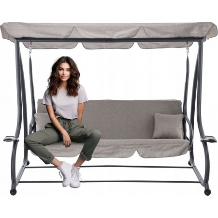 Садова гойдалка Garden Line 210x120x170 см Сірий KRE3095
