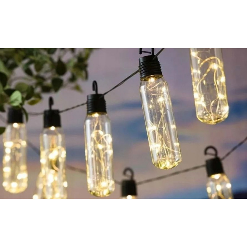 Садовая декоративная гирлянда на солнечной батарее 3,8 м 10 LED, теплый белый GardenLine SOL3668