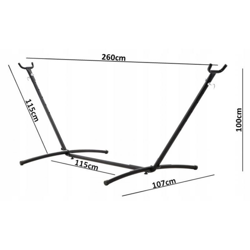 Стойка для гамака 260х107х100 см GardenLine HAM2535, черная