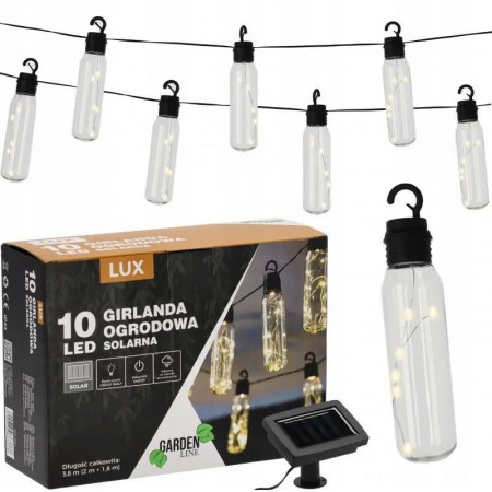 Вулична гірлянда на сонячній батареї 3,8 м 10 LED GardenLine SOL3668