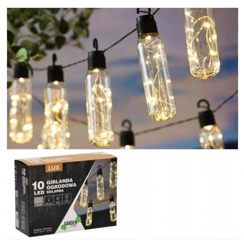 Вулична гірлянда на сонячній батареї 3,8 м 10 LED GardenLine SOL3668