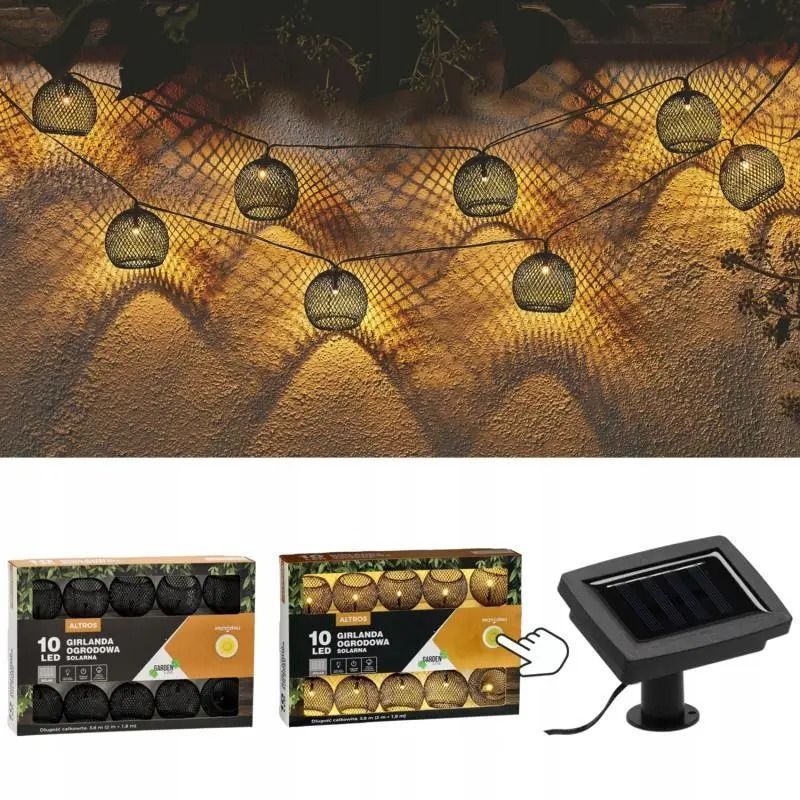 Вулична гірлянда на сонячній батареї 3,8 м 10 LED Garden Line SOL3651