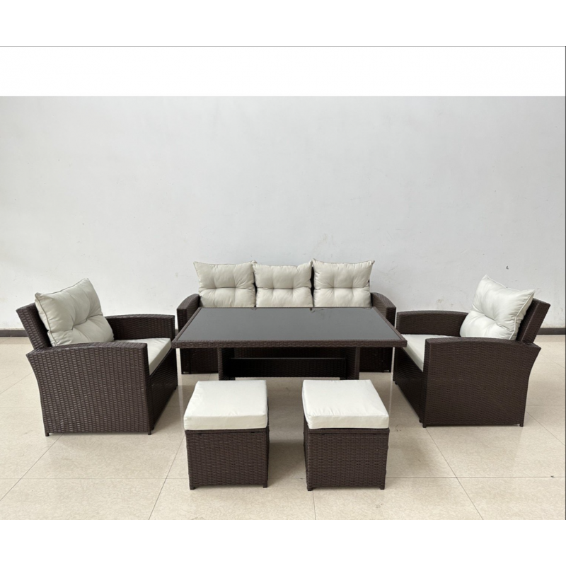 Садовая мебель из ротанга GardenLine ABI8805 MARINNE III комплект 6 шт., коричневый