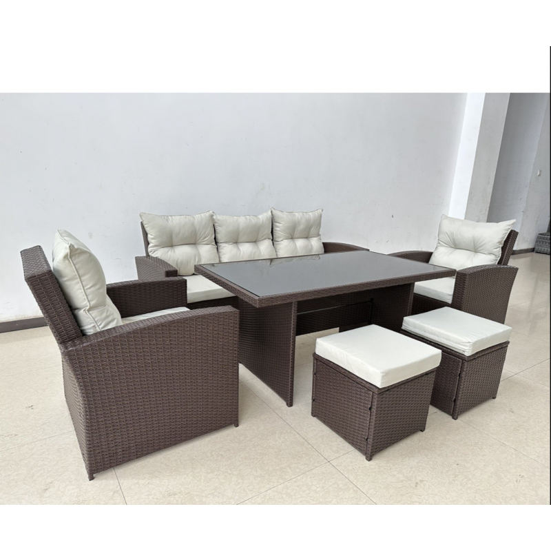 Садовая мебель из ротанга GardenLine ABI8805 MARINNE III комплект 6 шт., коричневый