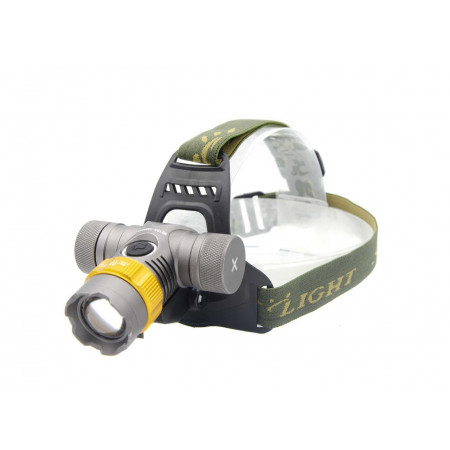 Налобний фонар WD123, Акк., LED, Zoom, Авто заряд