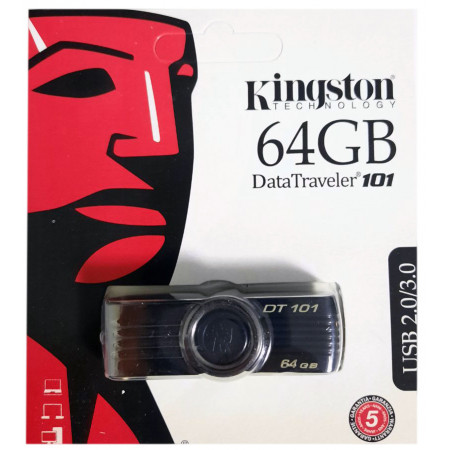 USB флеш накопичувач Kingston DT101 64Gb Black (DT101 G2) (Гарантія 3 роки)