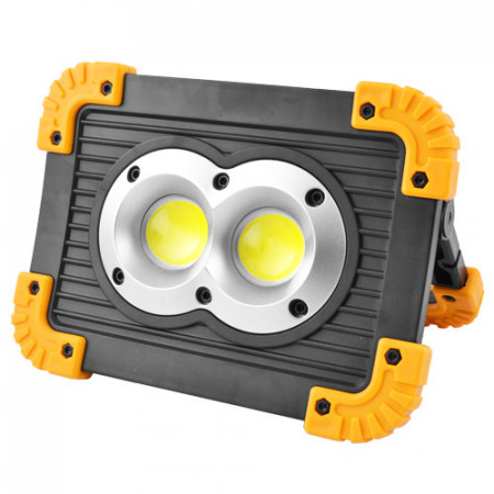 Прожектор світлодіодний акумуляторний L802-20W-2COB+1W, ЗУ micro USB, 2x18650/3xAA, Power Bank
