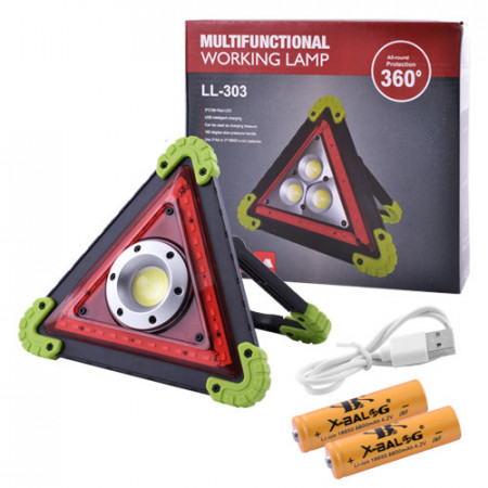 Прожектор світлодіодний акумуляторний LL-301/W837-COB+36SMD RED, ЗУ micro USB, 2x18650/4xAA/ WD353