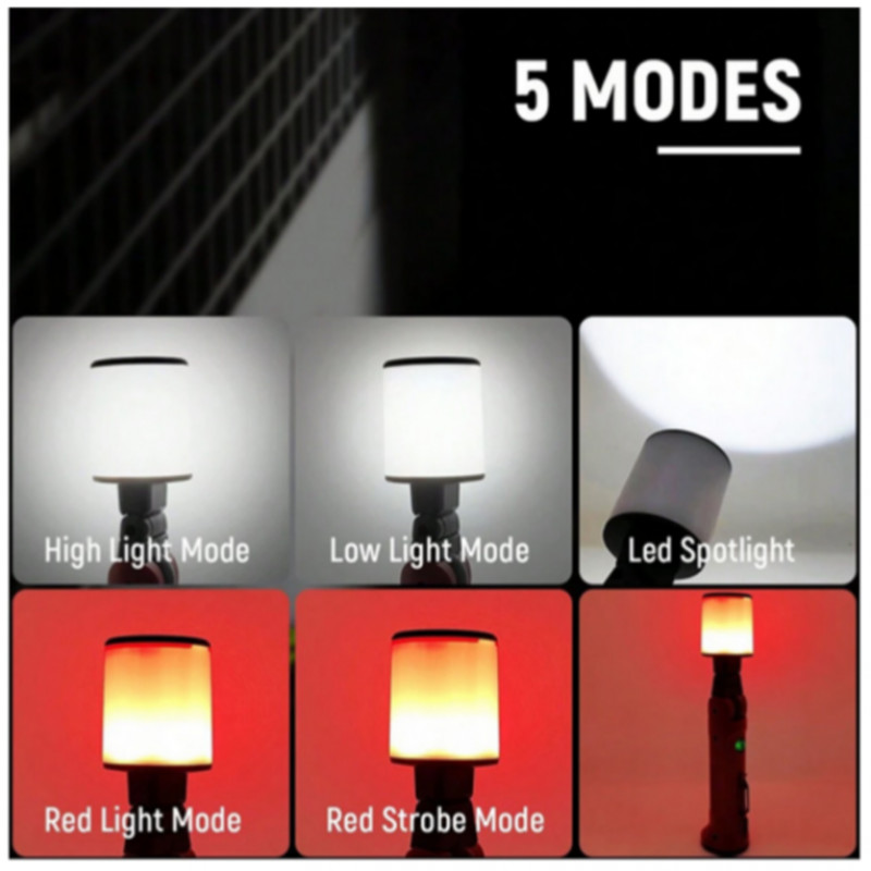 Ліхтар для кемпінгу WORKLIGHT-72-XPE, Білий, Червоний, 10W, 350 Лумен, Li-Ion, поворотний 180º+180º