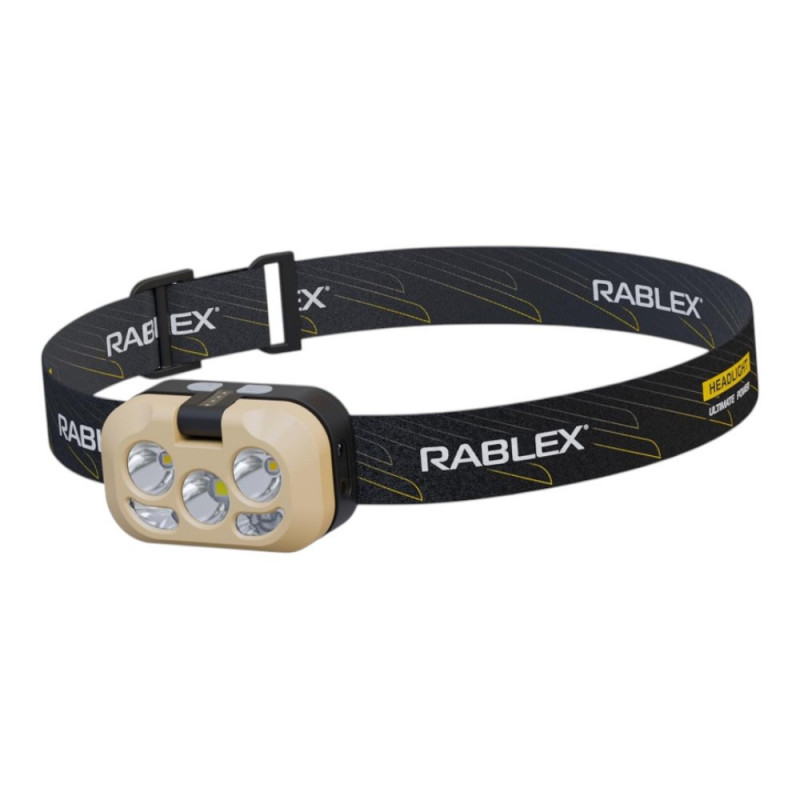 Налобний ліхтар Rablex RB985, білий + червоний + жовтий, 2 XPG LED, Sensor, акум, Type-C