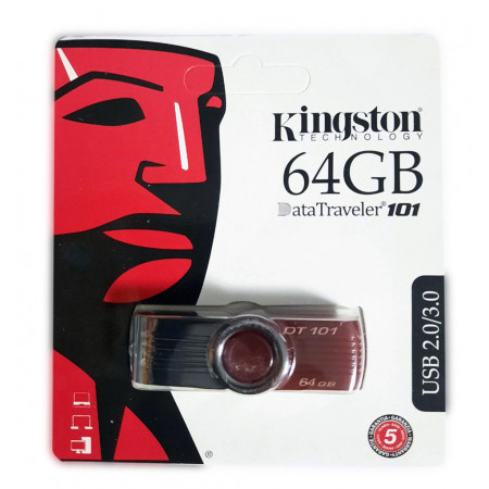 USB флеш накопичувач Kingston DT101 64Gb Red (DT101 G2) (Гарантія 3 роки)