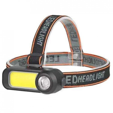 Налобний фонар WH-1707, вбуд. акум., LED+COB, MicroUSB