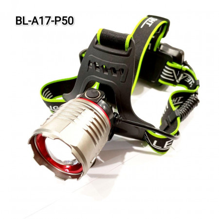 Налобний ліхтар Bailong BL-A17-P50, 2x18650, зум, ЗУ microUSB
