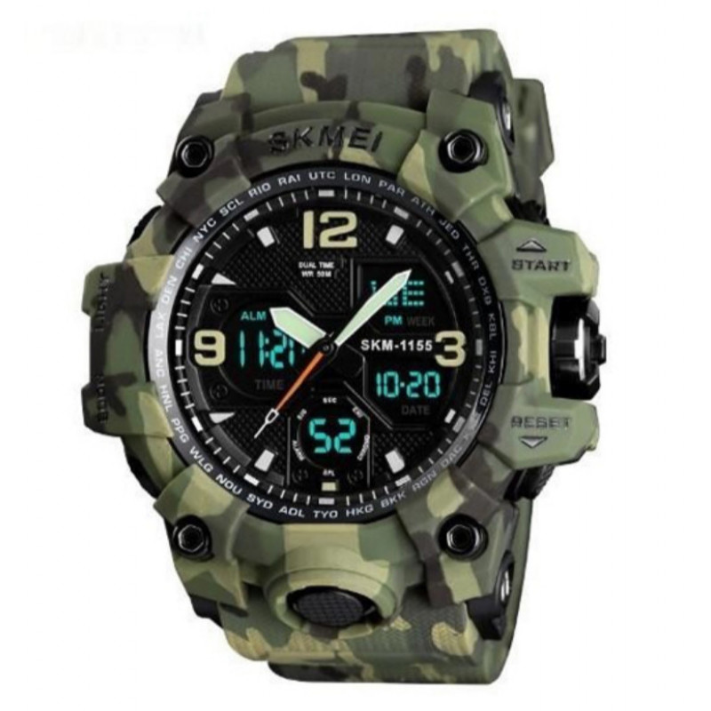 Часы наручные SKMEI 1155BCMGN, GREEN CAMO, 9733