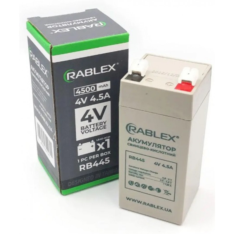 Акумуляторна батарея Rablex 4V 4.5Ah (RB445), свинцево-кислотна (SLA)