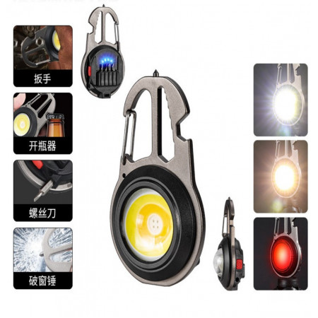 Ліхтар для кемпінгу PL-412COB, білий, червоний, жовтий, type-c, індикатор, карабін, мультит, 5137