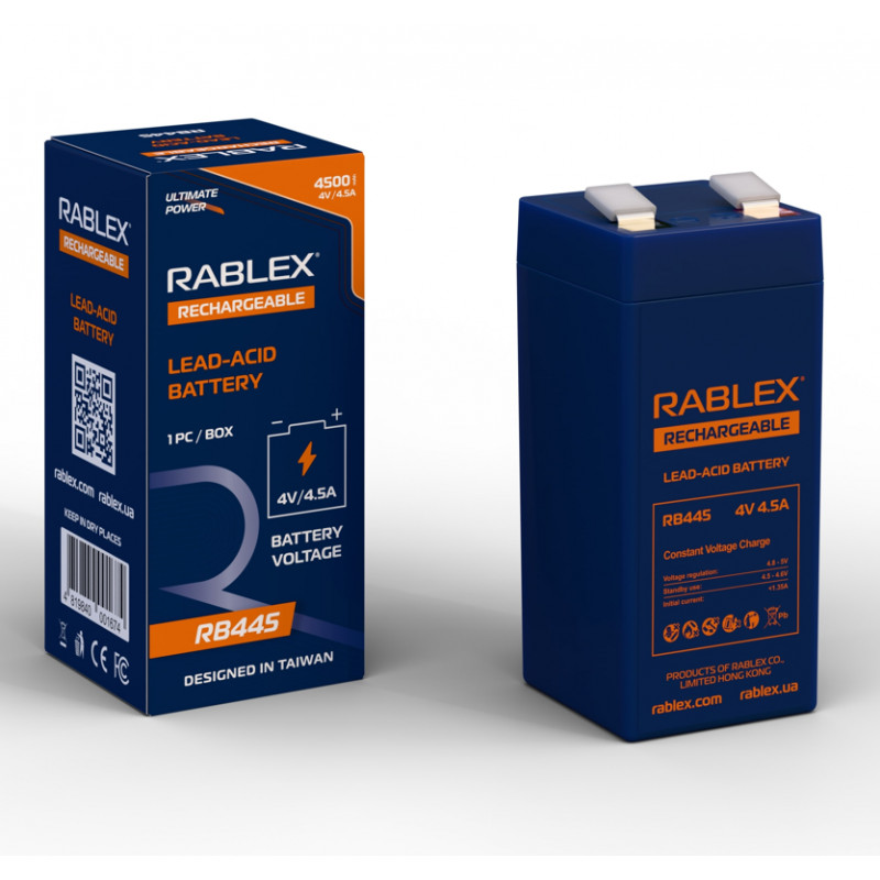 Акумуляторна батарея Rablex 4V 4.5Ah (RB445), свинцево-кислотна (SLA)