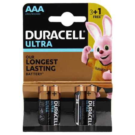 Батарейка Duracell Ultra LR3/AAA блістер - 4 шт.