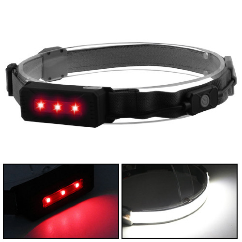 Налобний ліхтар Stripe Ultra bright YD-33, 37SMD Білий+3SMD Червоний, ЗУ micro USB, акум