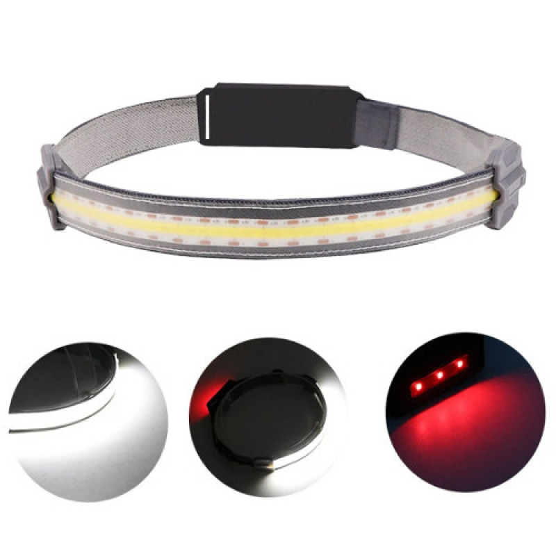 Налобний ліхтар Stripe Ultra bright YD-33, 37SMD Білий+3SMD Червоний, ЗУ micro USB, акум