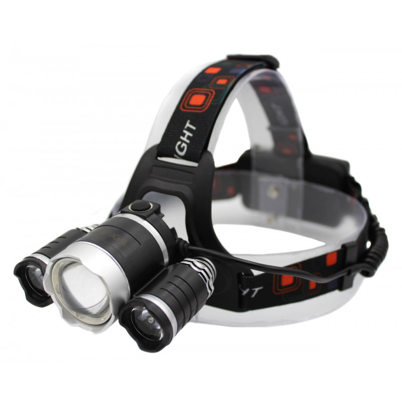 Налобний фонар BORUIT RJ3001, Акк., T6 LED, ZOOM, автомобільна зарядка