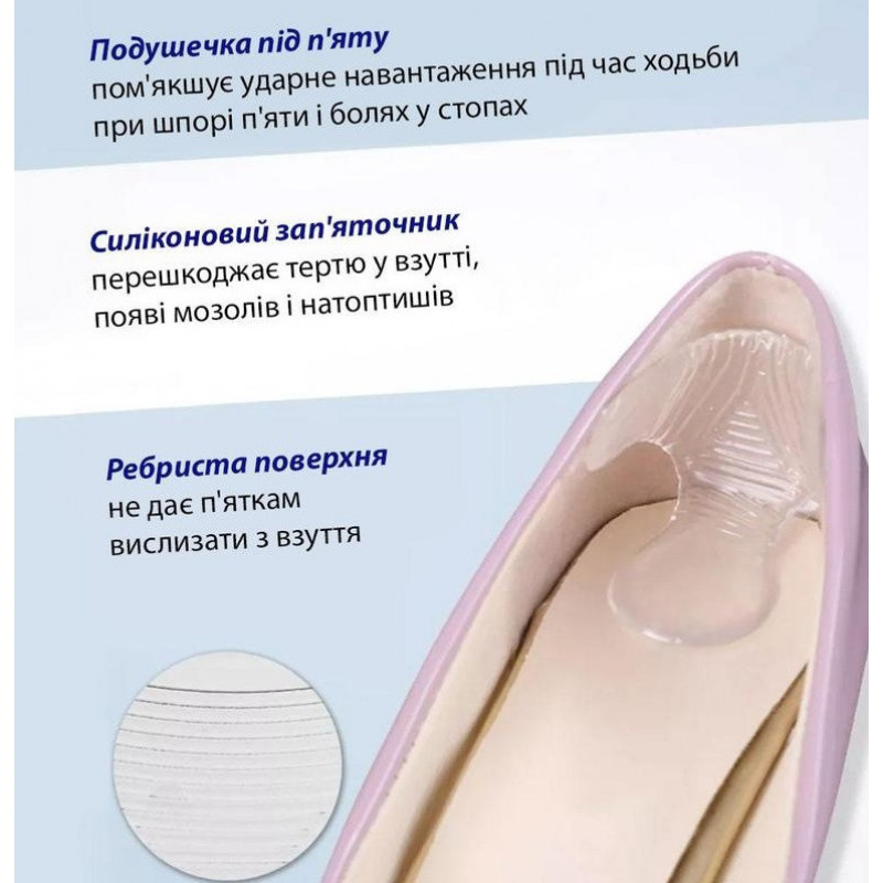 Гелеві силіконові задники для взуття прозорі (2шт./уп.) №22