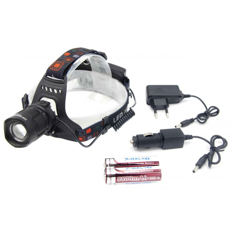 Налобний ліхтар RB117, 2х18650 Акк., P50 LED, Zoom