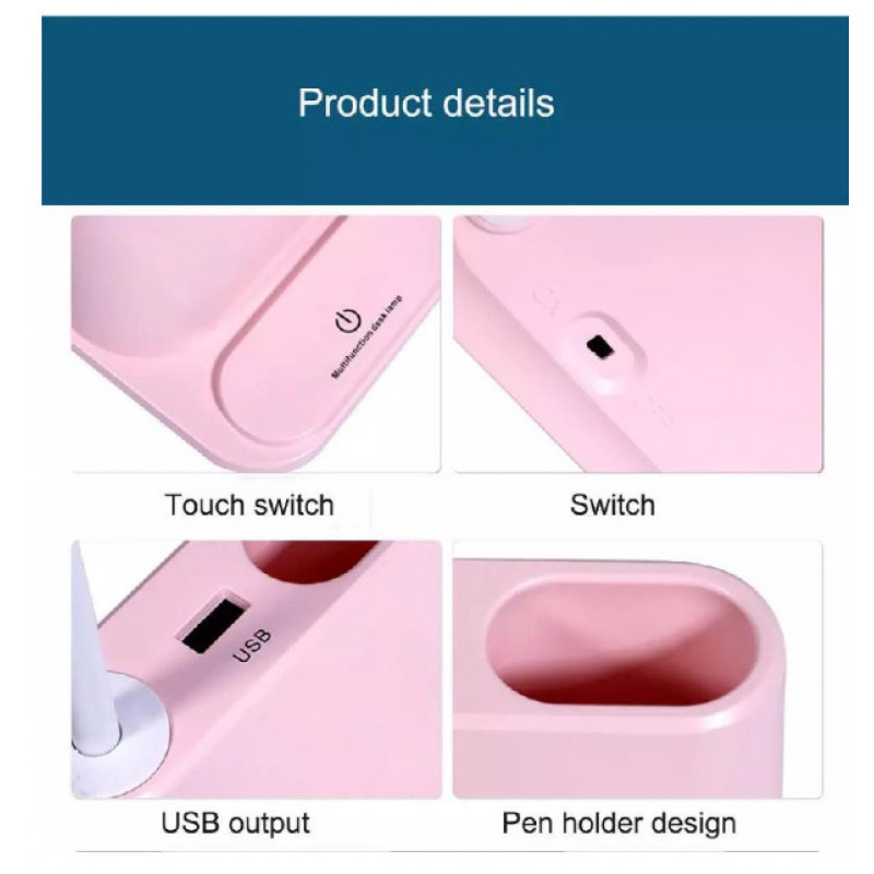 Настольная LED лампа 3198, GB7000, Power bank, 3 режима света, регулятор яркости