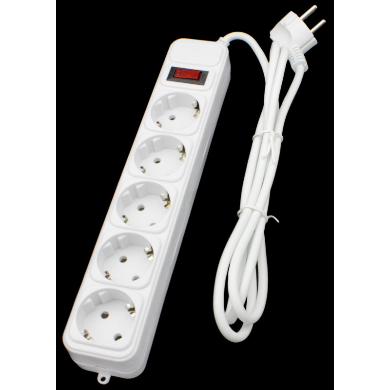 Сетевий фільтр Maxxter SPM5-G-6G 5 гнізд, 1.8 метра