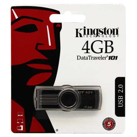 USB флеш-накопичувач Kingston DT101 4Gb Red (DT101 G2) (Гарантія 3 роки)