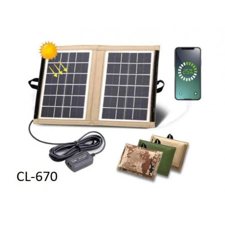 Сонячна панель SOLAR PANEL CL-670/ розмір 29х20 см у розкритому вигляді