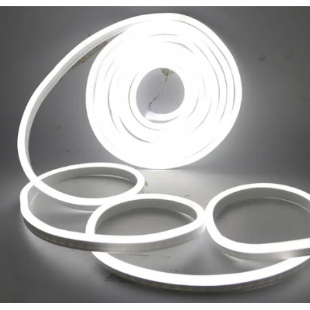 Силіконова стрічка LED NEON Білий 5м 12V-220V /0719