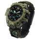 Часы наручные SKMEI 1155BAG, PARACORD, ARMY GREEN, Compass, термометр, свисток, кресало, 10461