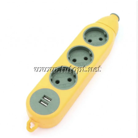 Колодка під подовжувач ADVANCED на 3 гнізда + USB 16А-220V