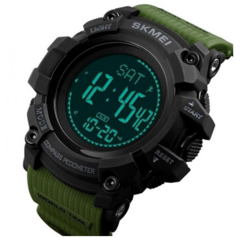 Годинники наручні SKMEI 1356AG, ARMY GREEN, Компас, 9748