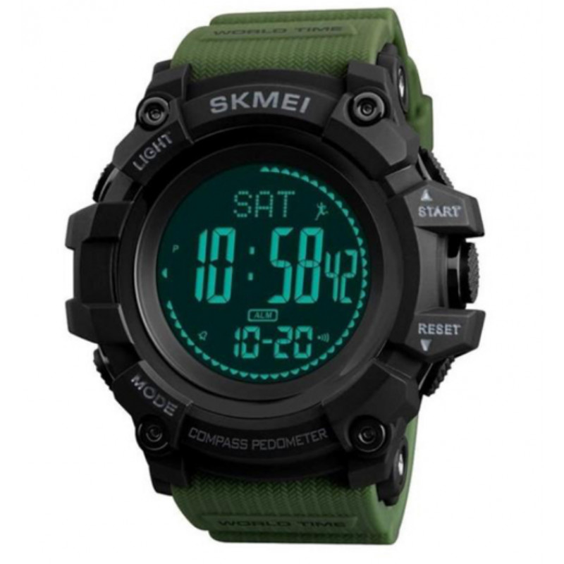 Годинники наручні SKMEI 1356AG, ARMY GREEN, Компас, 9748