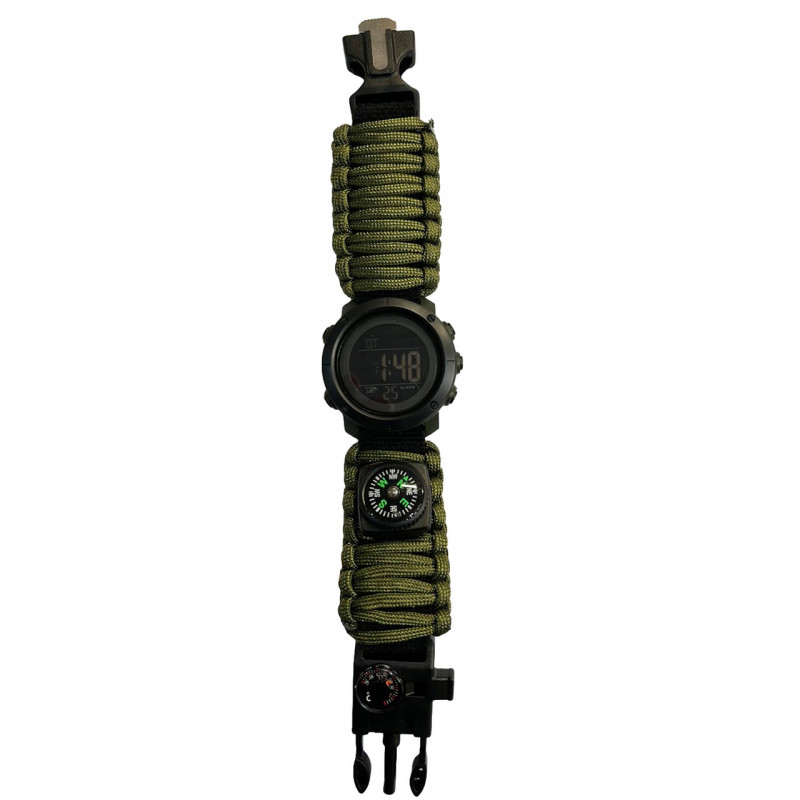 Часы наручные SKMEI 1426AGBK, PARACORD, ARMY GREEN-BLACK, ABS RING, Compass, термометр, 10463