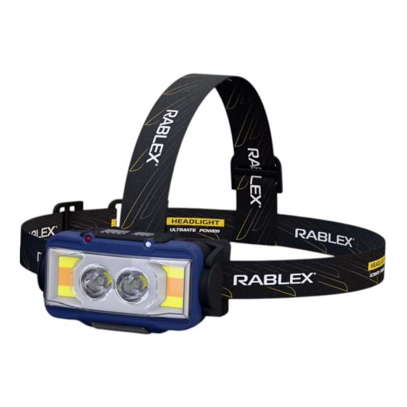 Налобний ліхтар Rablex RB980, жовтий + білий + червоний, 3хT6+4хCOB, Sensor, акум, Type-C