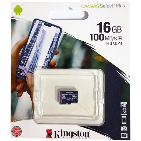 Карта пам'яті micro SDHC Kingston (UHS-1) 16GB клас 10 (без адаптера) (Гарантія 3 роки)