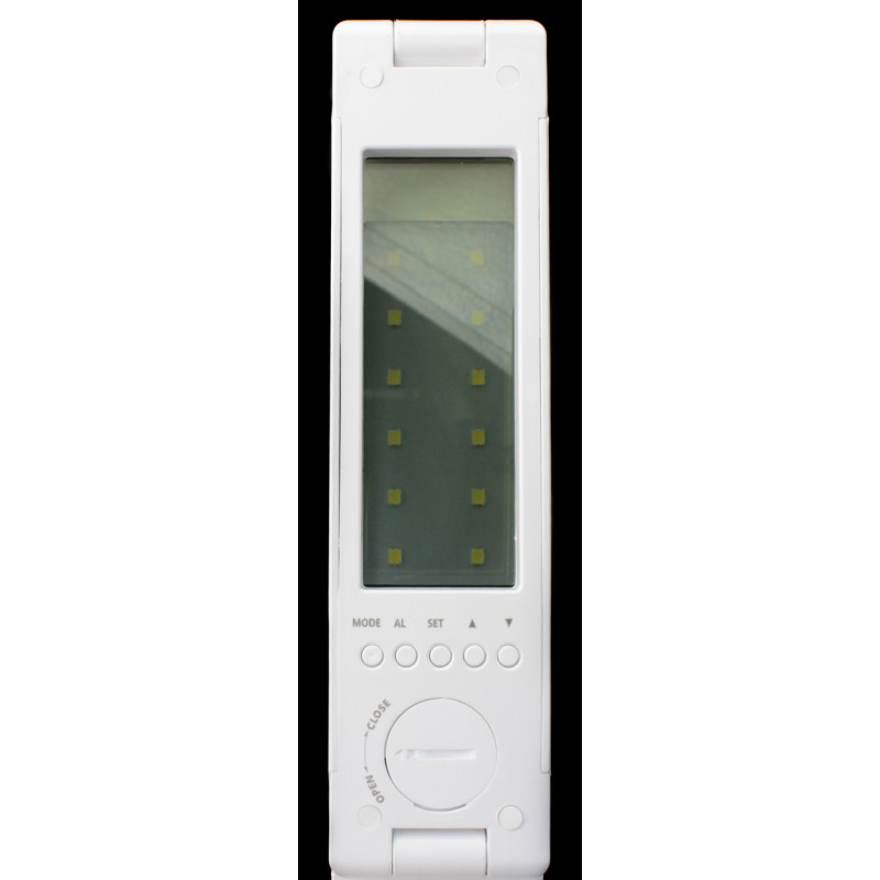 Настольная LED лампа аккумуляторная 18LED/ Часы+Дата+Температура/ ЗУ MicroUSB
