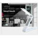 Настольная LED лампа аккумуляторная 18LED/ Часы+Дата+Температура/ ЗУ MicroUSB