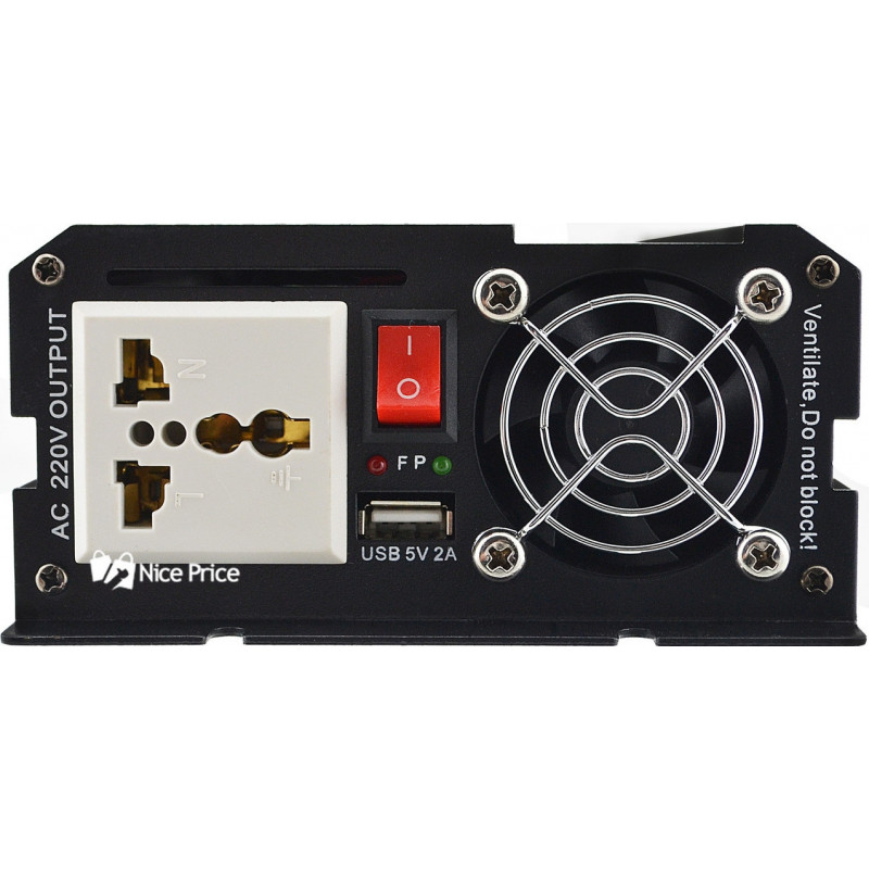 Інвертор перетворювач Професійний UKC 12V-220V RCP-1500W + USB / 4145